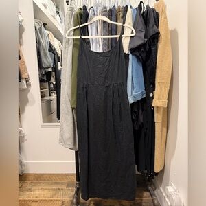 QUINCE linen Black Tank Dress. sz small